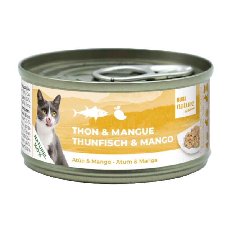Bubi Nature Lata de Atún y Mango Gatos 70g