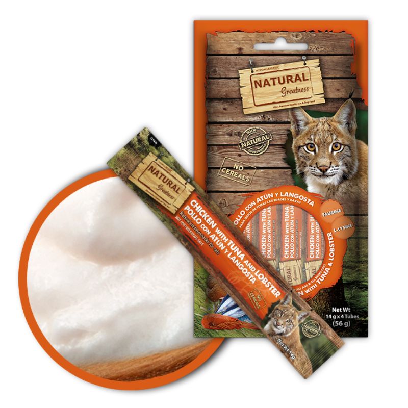 Natural Greatness Snacks Cremoso Pollo con Atún y Langosta Natural Greatness Snacks Cremoso Pollo con Atún y Langosta