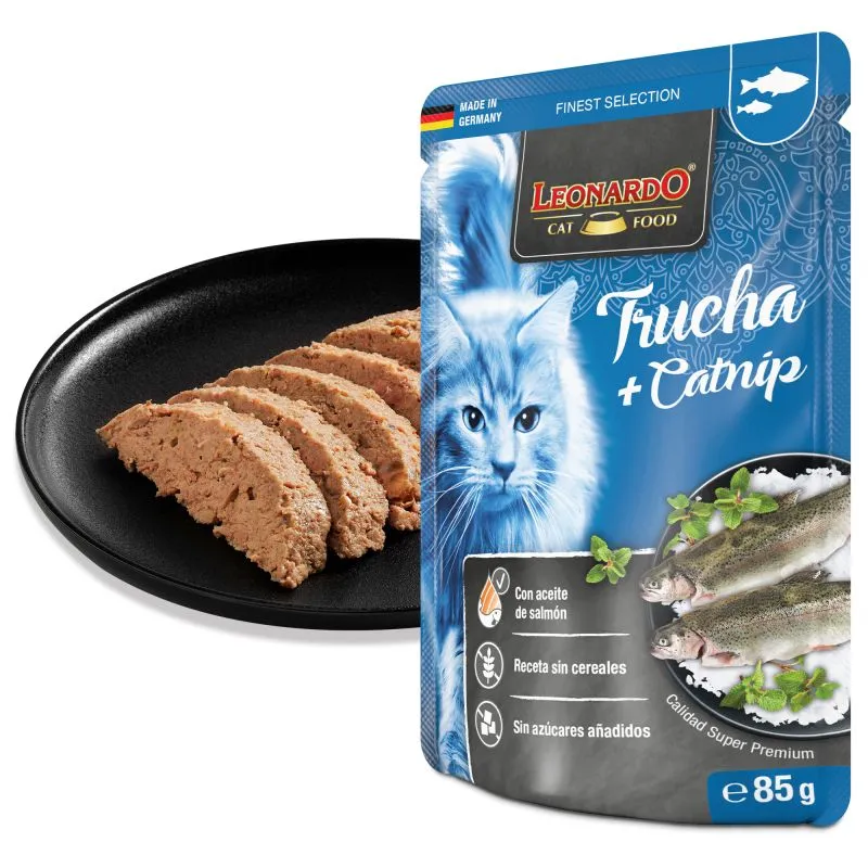 leonardo trucha y catnip finest 85g textura