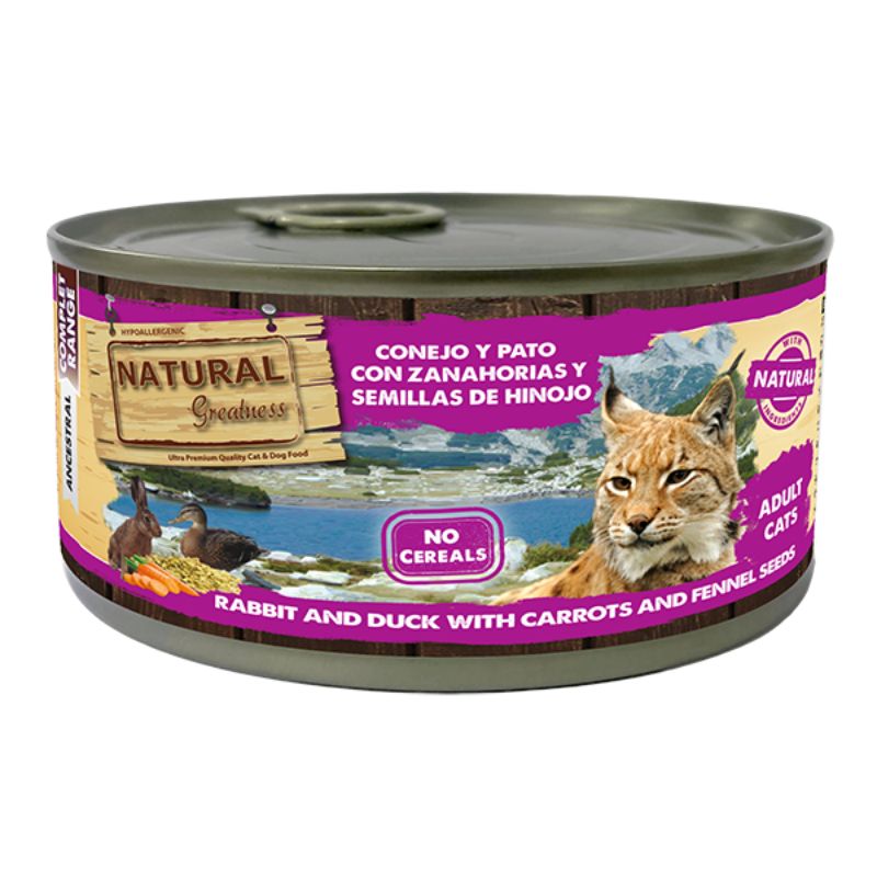 natural greatness lata pato y conejo 185g natural greatness lata pato y conejo 185g