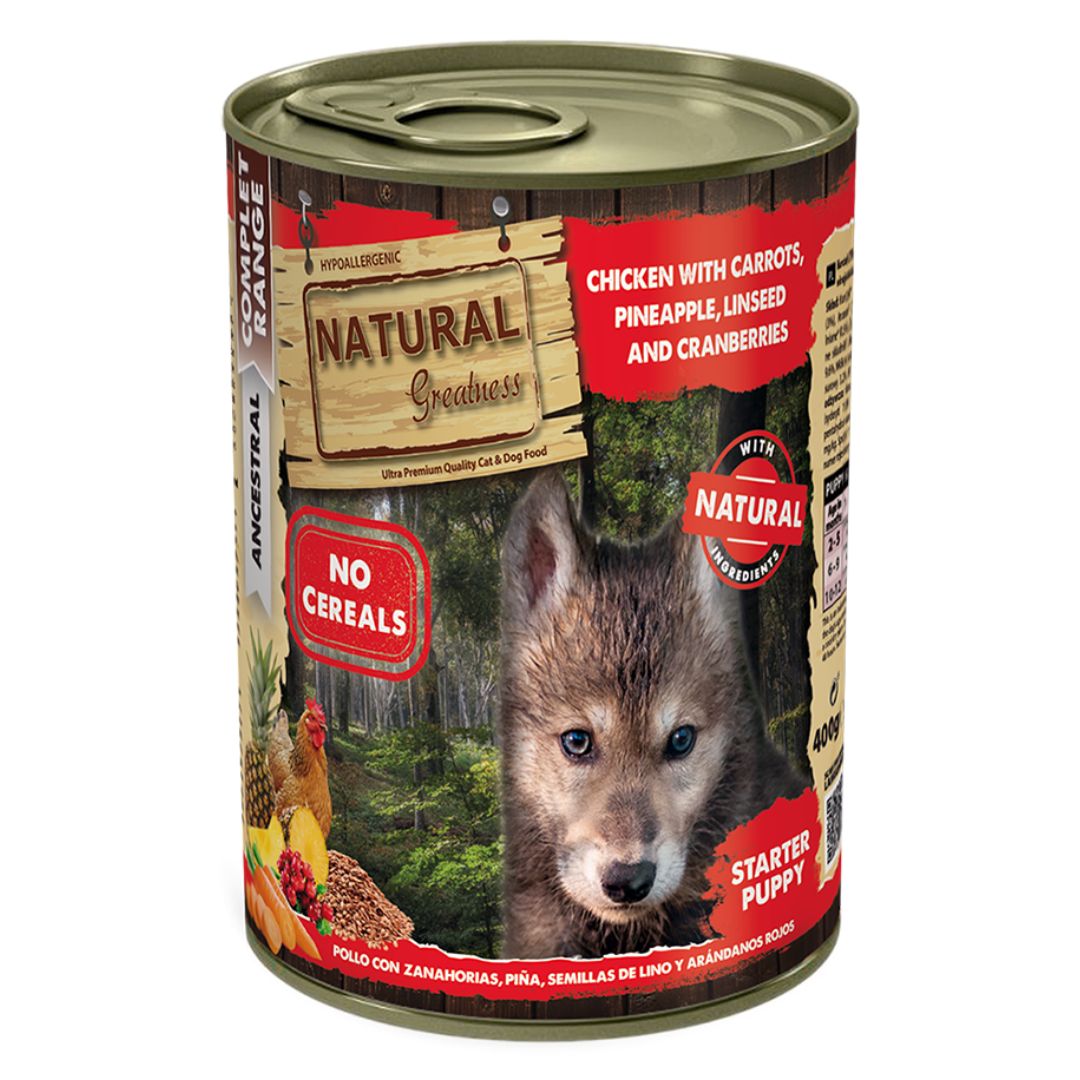 natural greatness lata pollo puppy 400g
