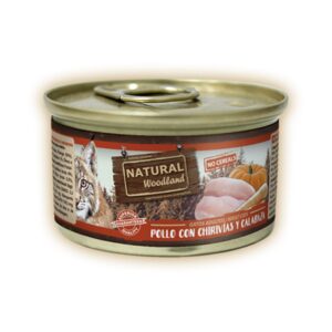 natural woodland lata pollo con chirivias y calabaza 85g
