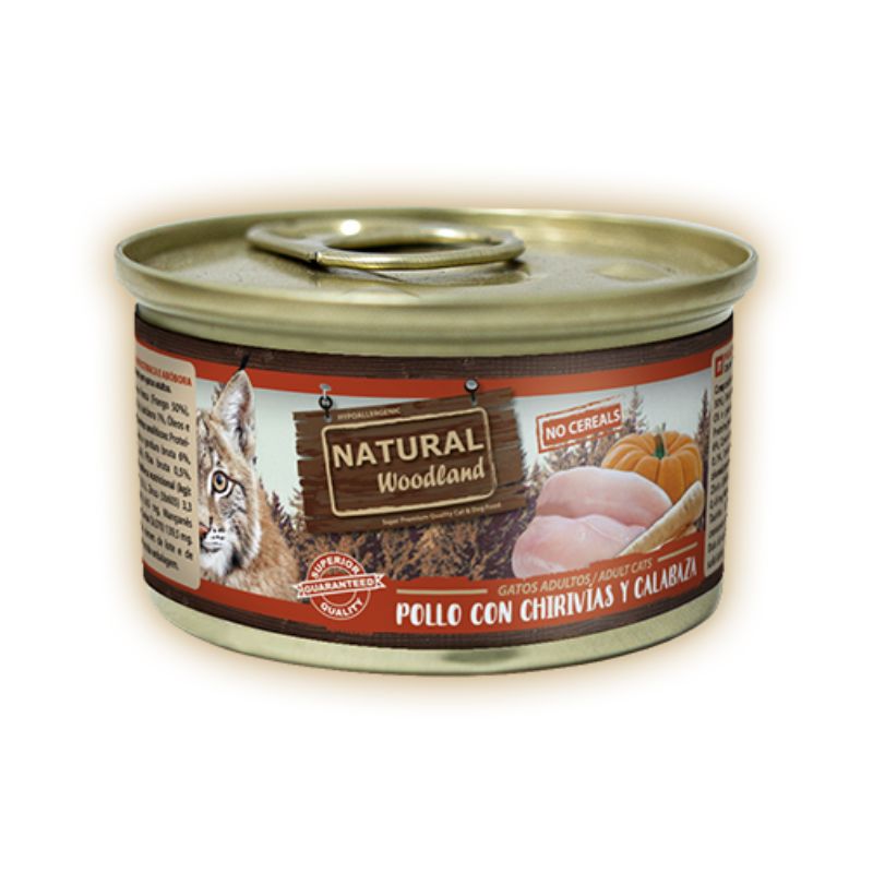 natural woodland lata pollo con chirivias y calabaza 85g natural woodland lata pollo con chirivias y calabaza 85g